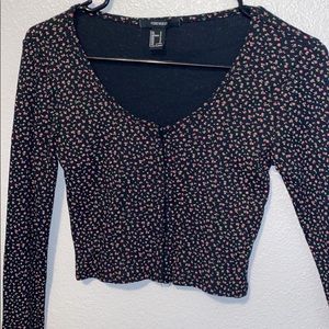 Long sleeve, floral crop top